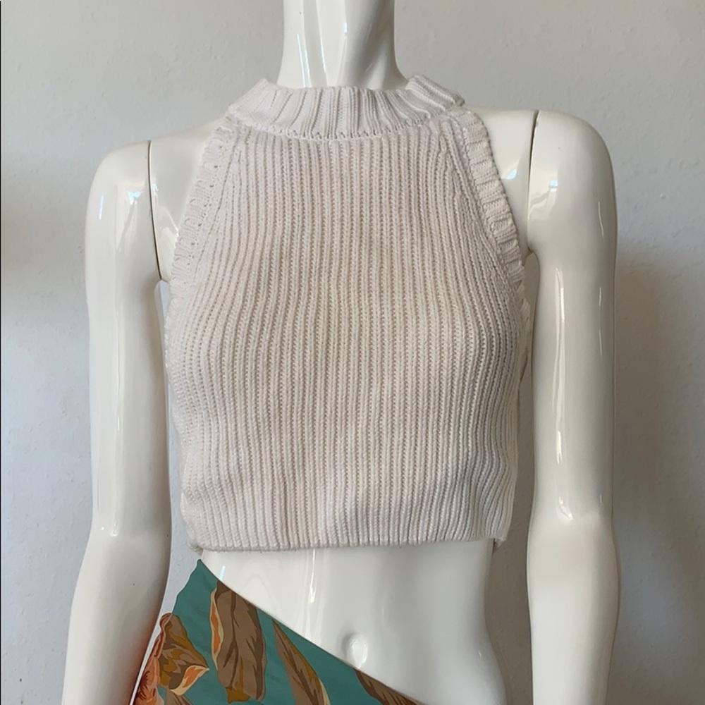 Show Me Your Mumu White Knit Crop Top